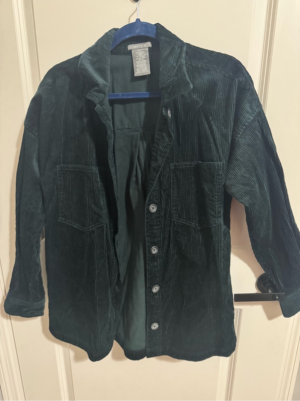 Matty M Corduroy Shirt Jacket/Shacket - Emerald Deep Green